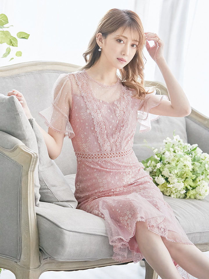 XS-Lサイズあり【SETTAN/セッタン】フラワーレース/ パフスリーブ