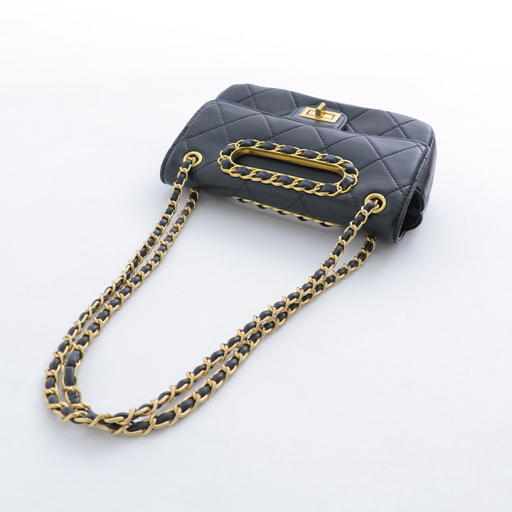 バッグ】ゴールドチェーンフラップショルダーバッグ【1カラー】[OF08