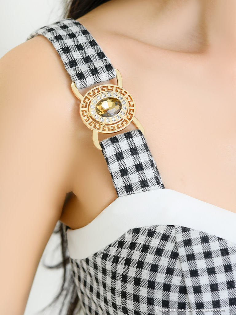 an /アン】ギンガムチェック/ マーメイド/ ビスチェ/ ボタンデザイン