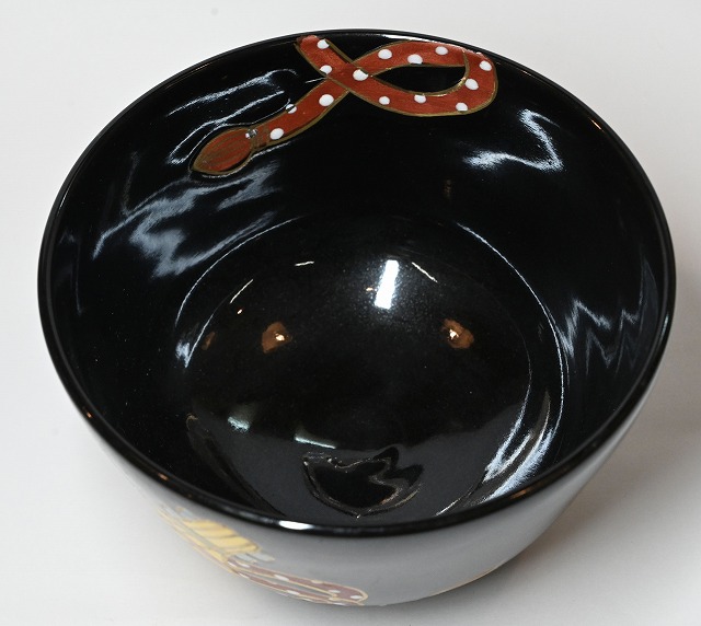 茶碗 黒仁製 琵琶画 田中 香泉作 すいぎょく園｜創業百年、お茶の