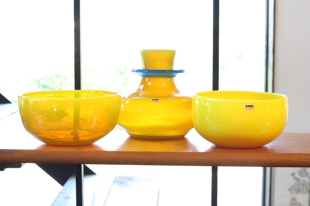 Erik Hoglund/エリックホグラン/ ボトル/フラワーベース/半透明イエロー