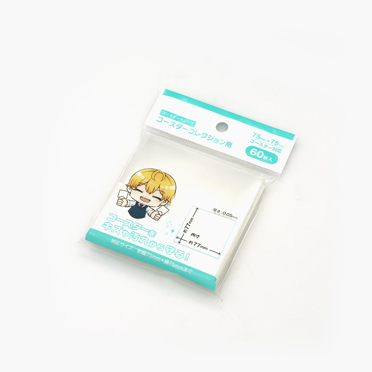 PPクリアポケット コースター 75x75mm対応 60枚入