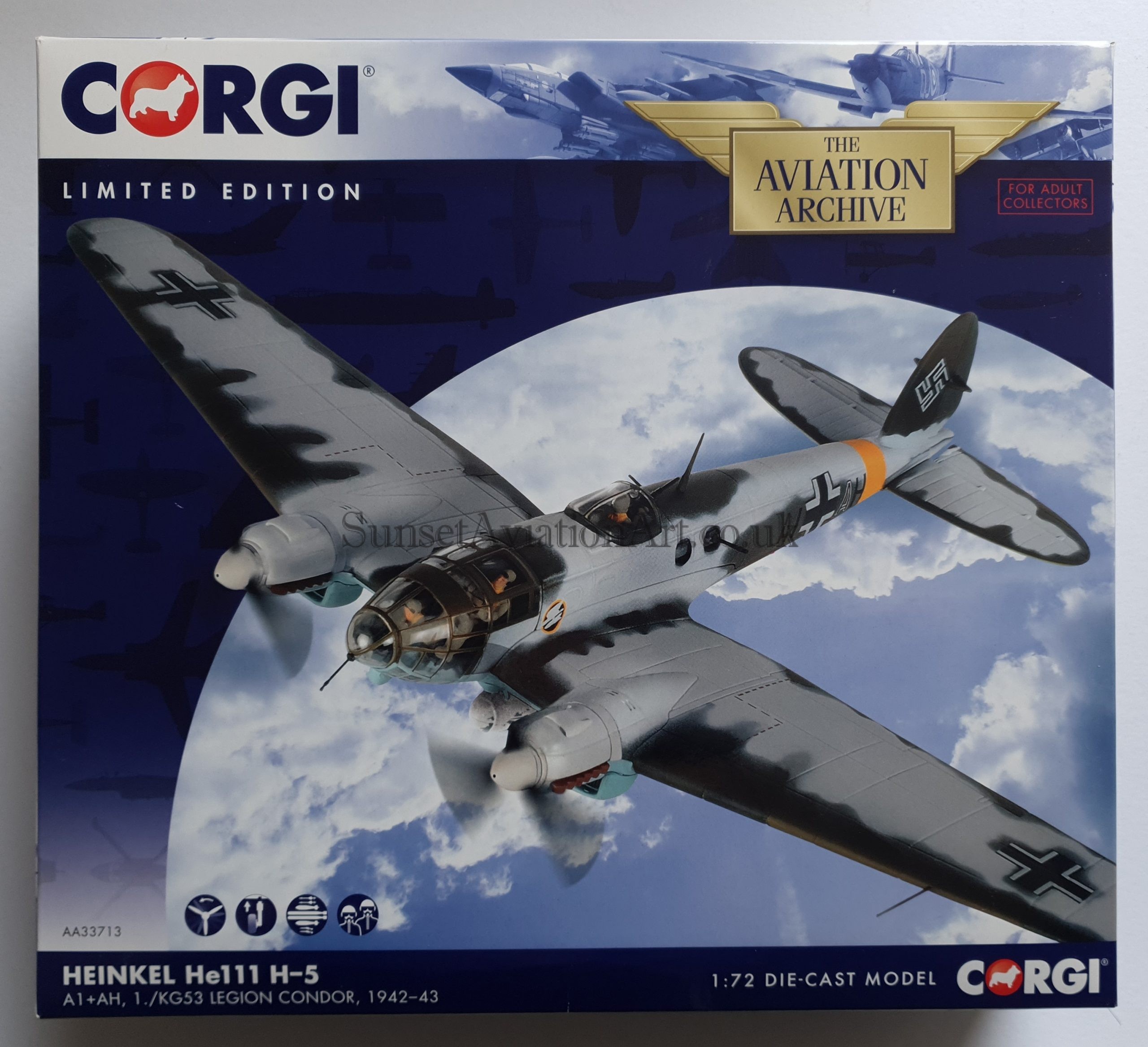 Corgi AA33713 Heinkel He111 H-5A1+AH 1./KG53 Legion Condor
