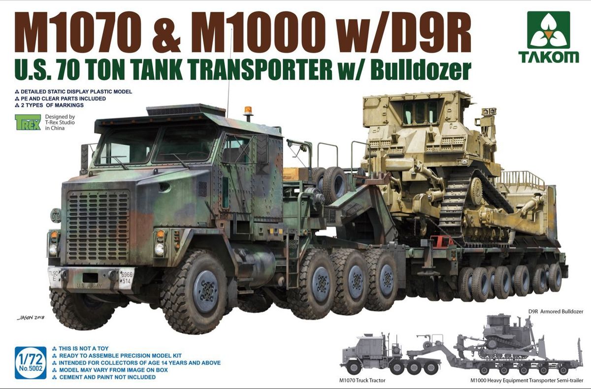 U.S. M1070 & M1000 w/D9R U.S. 70 Ton Tank Transporter w/Bulldozer