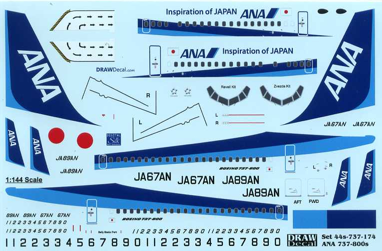 Boeing 737-800 - All Nippon Airways (ANA) Draw Decal -44-737-174