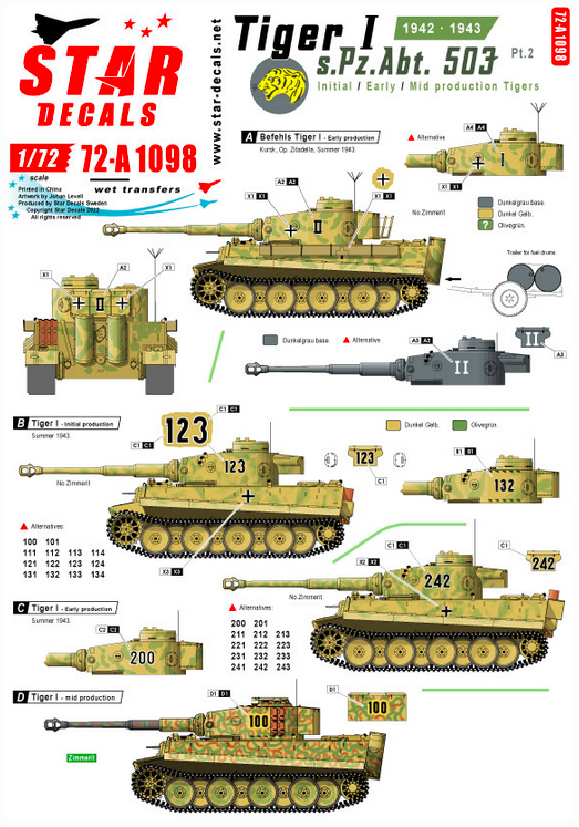 Tiger I - s.Pz.Abt. 503 # 2. 1942-43. Initial, early and mid