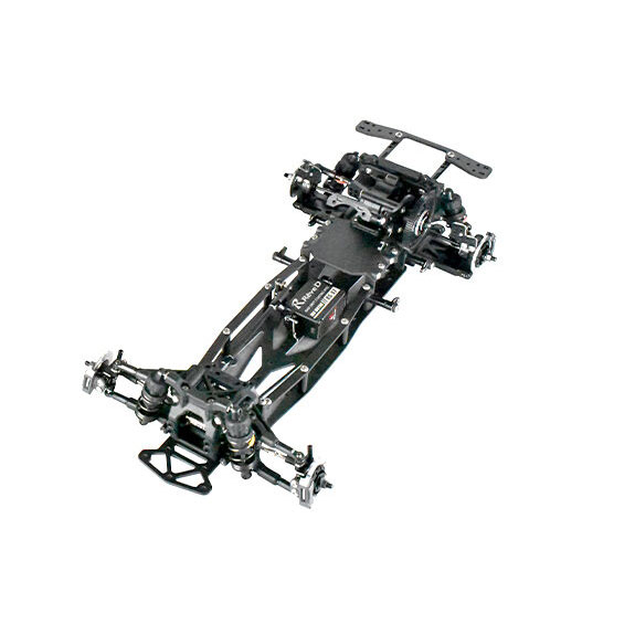 RDX用 ブラックFRP製 メインシャーシ&サイドデッキセット2 [D1-BFS2