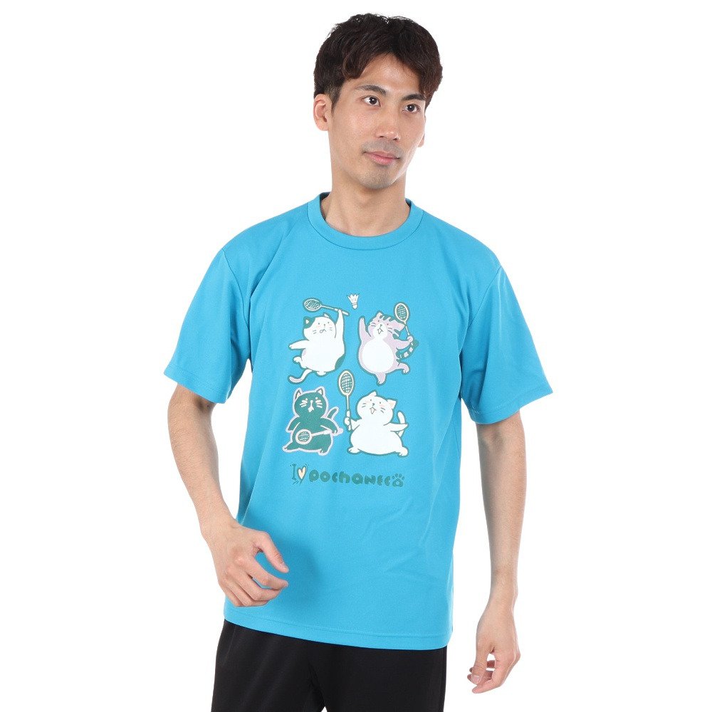 ゴーセン（GOSEN）（メンズ）pochaneco ぽちゃ猫 Tシャツ Sサイズ