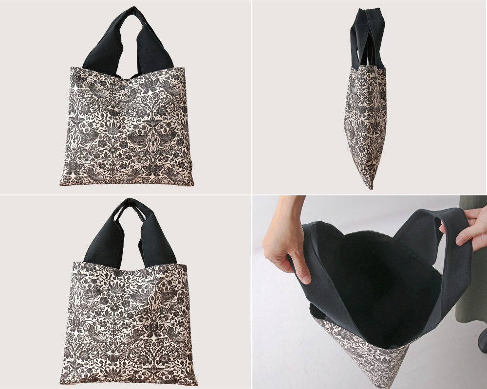 ☆【William Morris】STRAWBERRY THIEF /Grey Mono ボリューム持ち手の