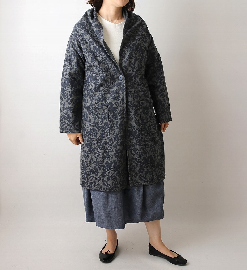 実物大型紙【No.645】変わり衿のアウトポケット付きコート(SML・2L) [M