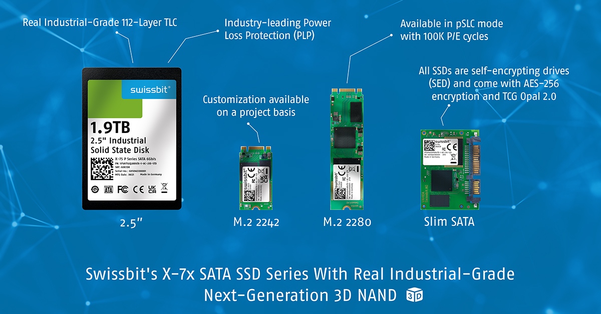 Swissbit、次世代3D NAND技術を採用した産業用SATA SSDの新