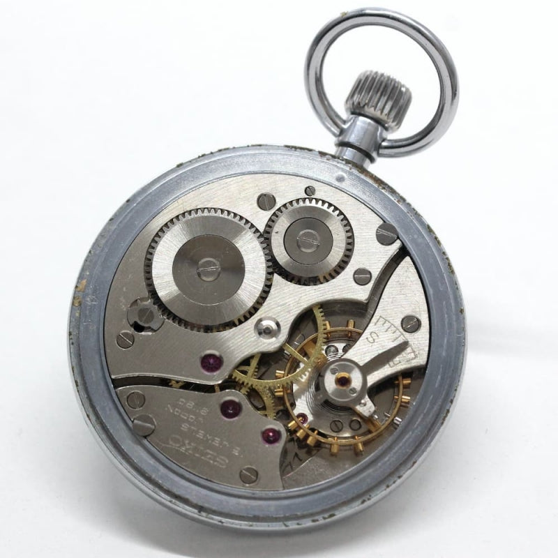 昭和45年の19セイコー鉄道時計/15石/秒針止め機能/絶版時計/19seiko