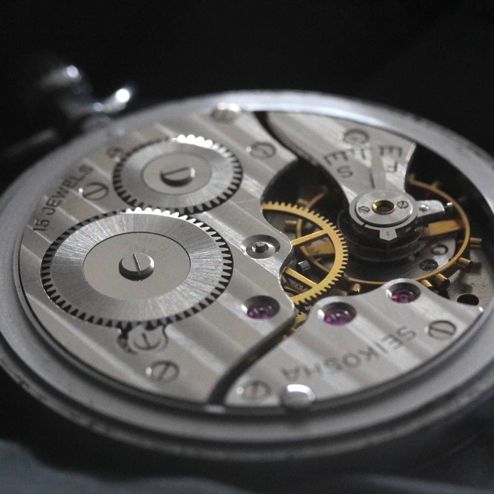 昭和39年の19セイコー鉄道時計/15石/秒針止め機能/絶版時計