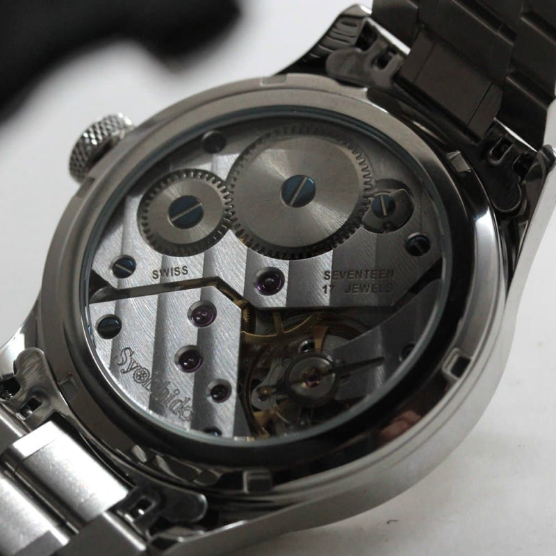 正美堂オリジナル腕時計/ブラック文字盤/スイス製手巻き式ムーブメント