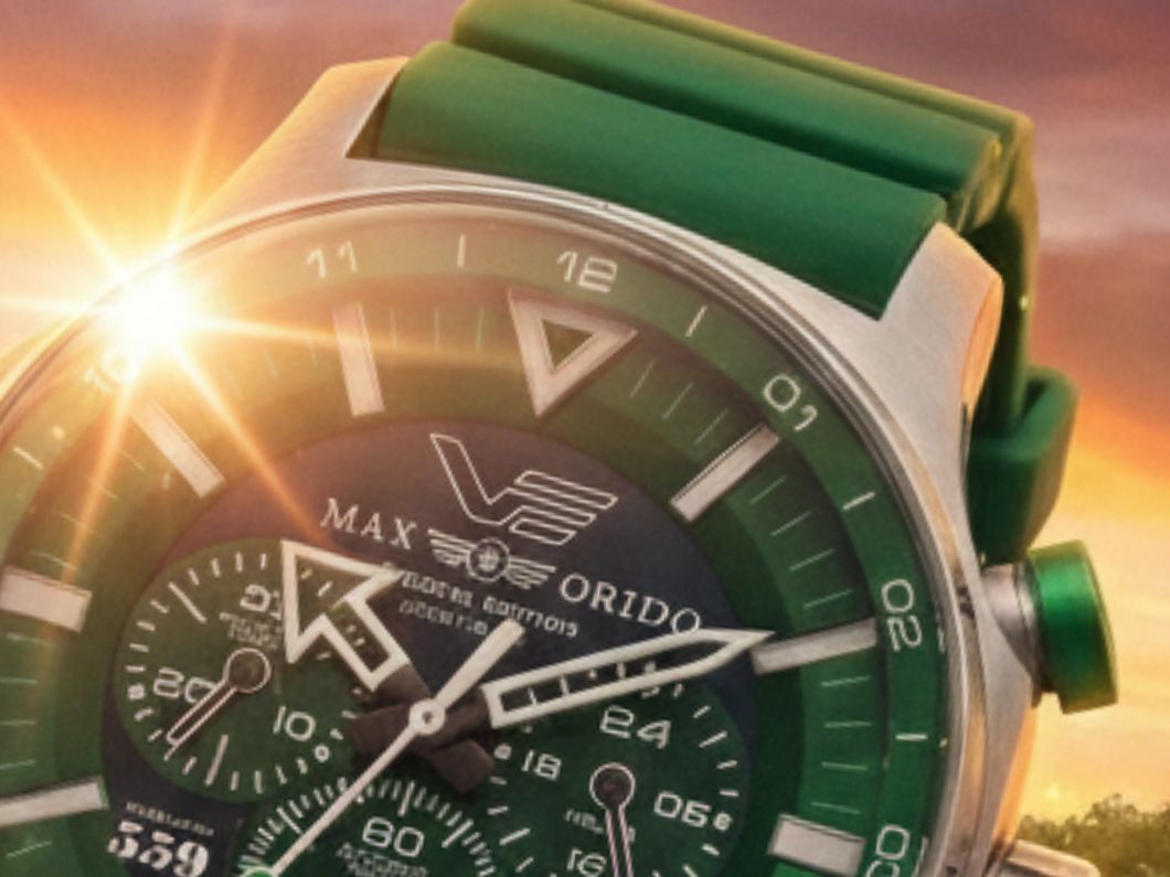 グリーンが映えるソーラークロノグラフ！レーシングドライバー