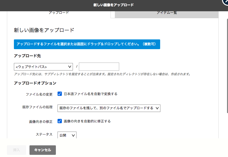 アイテムの公開状態を制御 | オプションプラグイン | スタンダード版