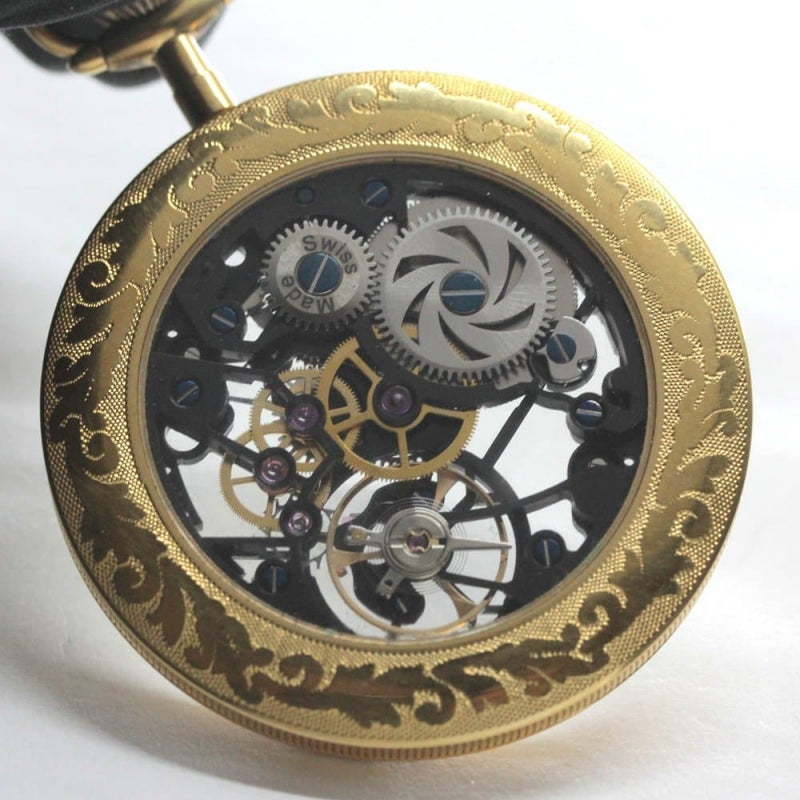 正美堂オリジナル懐中時計/スイス製スケルトンムーブメント/db6pw-101