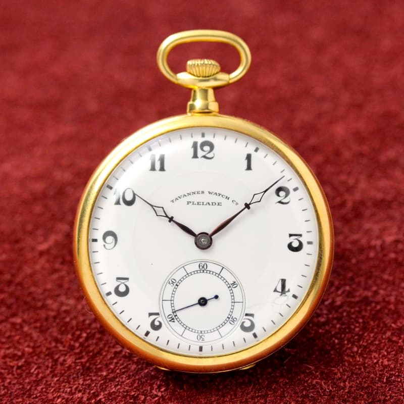 Sold out】絶版モデルのタバン（TAVANNES）社製18k金無垢懐中時計