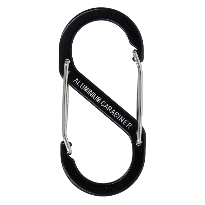 アルミS字カラビナ M ブラック【ゆうパケット】 - 釣具のポイント