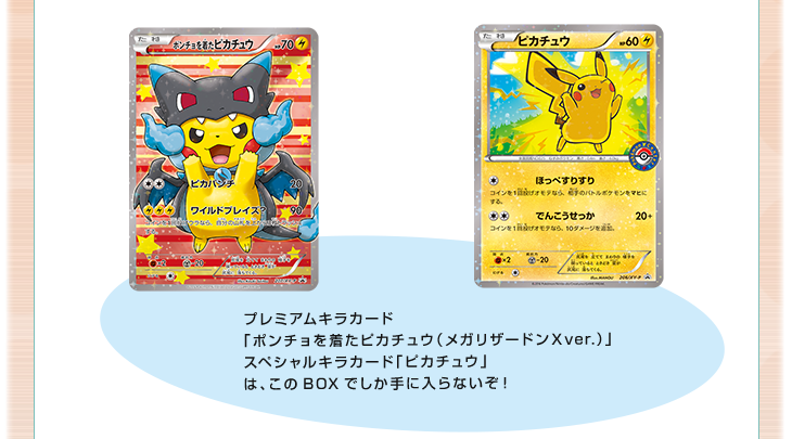 スペシャルBOX メガリザードンXのポンチョを着たピカチュウ メガ