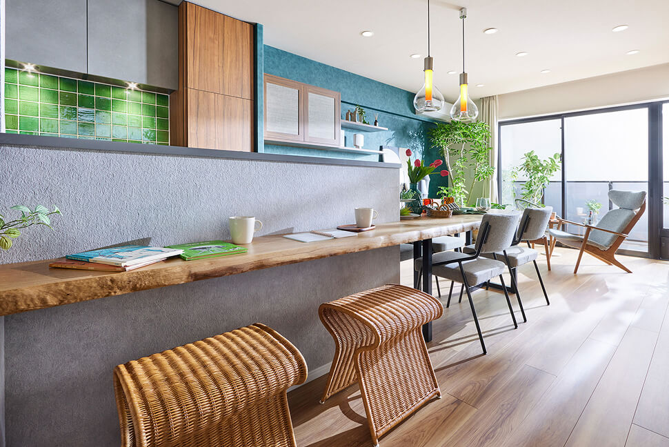 集合住宅のリビングダイニング空間 [住まいの真ん中に五感を刺激する