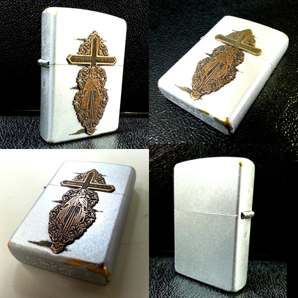 ZIPPOマリア十字架「ユーズド ブラッシュ加工Ver.」 (十字架,クロス