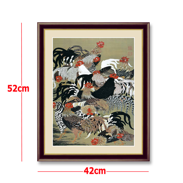 名画の世界 額絵シリーズ「群鶏図」伊藤若冲DEME-222-3