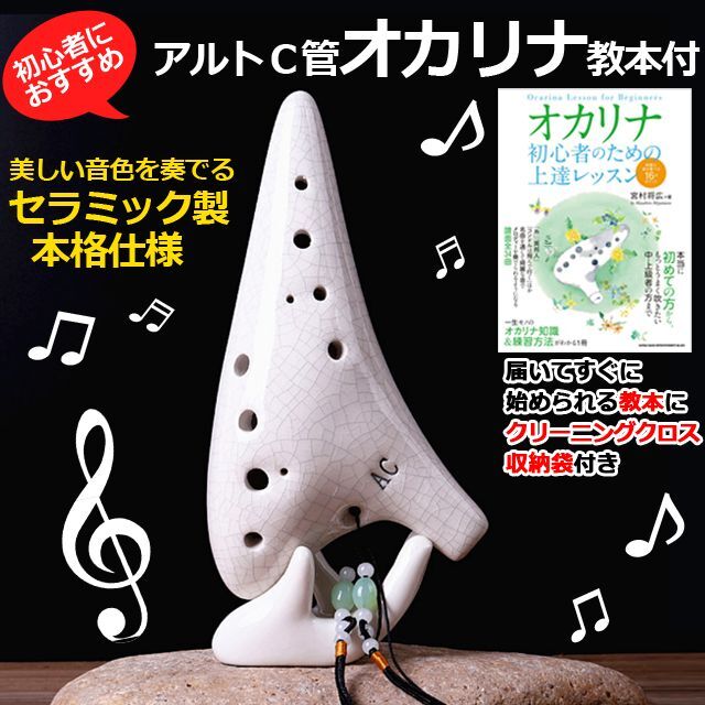 初心者におすすめ！アルトC管「オカリナ教本付」DTLD-DL-230308S