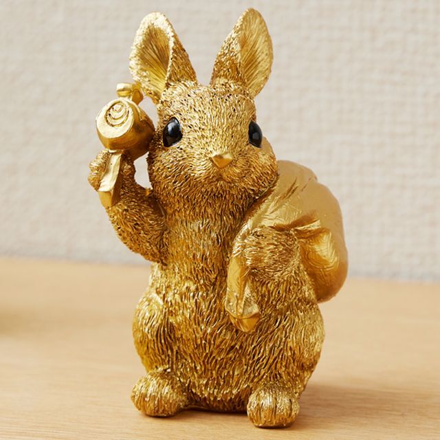 金持神社でご祈祷された金運黄金縁起物「兎（うさぎ）」EDN-0129