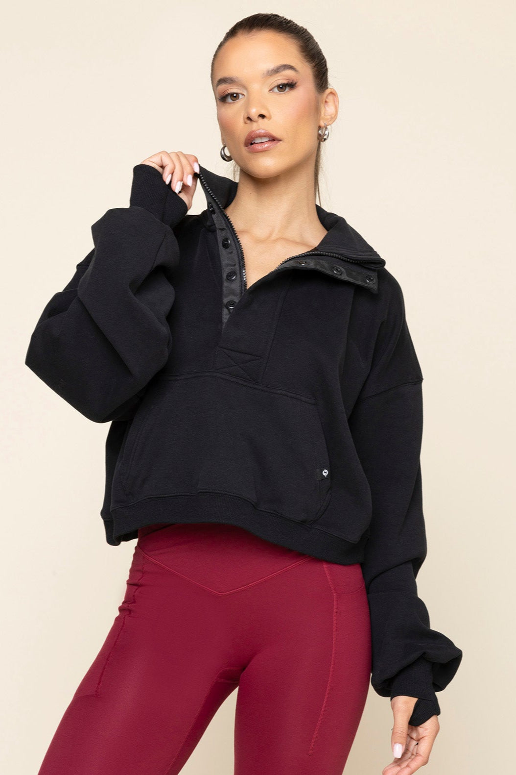 Ooey Gooey Crop Half Zip - Black – POPFLEX®