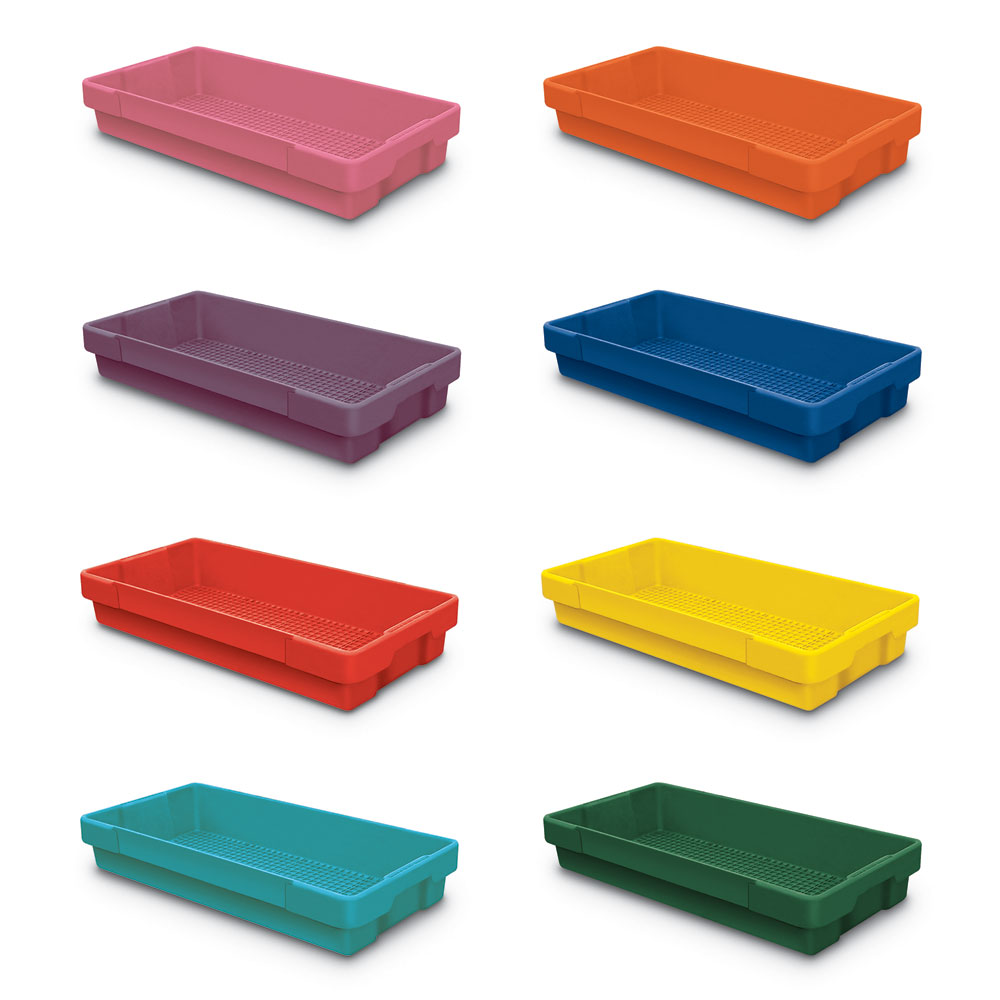 N1025978 - Colored Waffle Letter Mail Trays, Plastic, Nestable