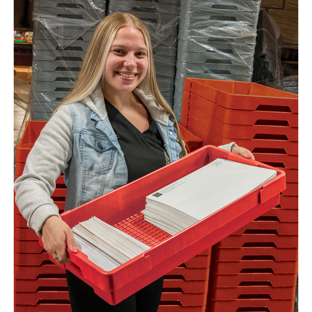 N1025978 - Colored Waffle Letter Mail Trays, Plastic, Nestable