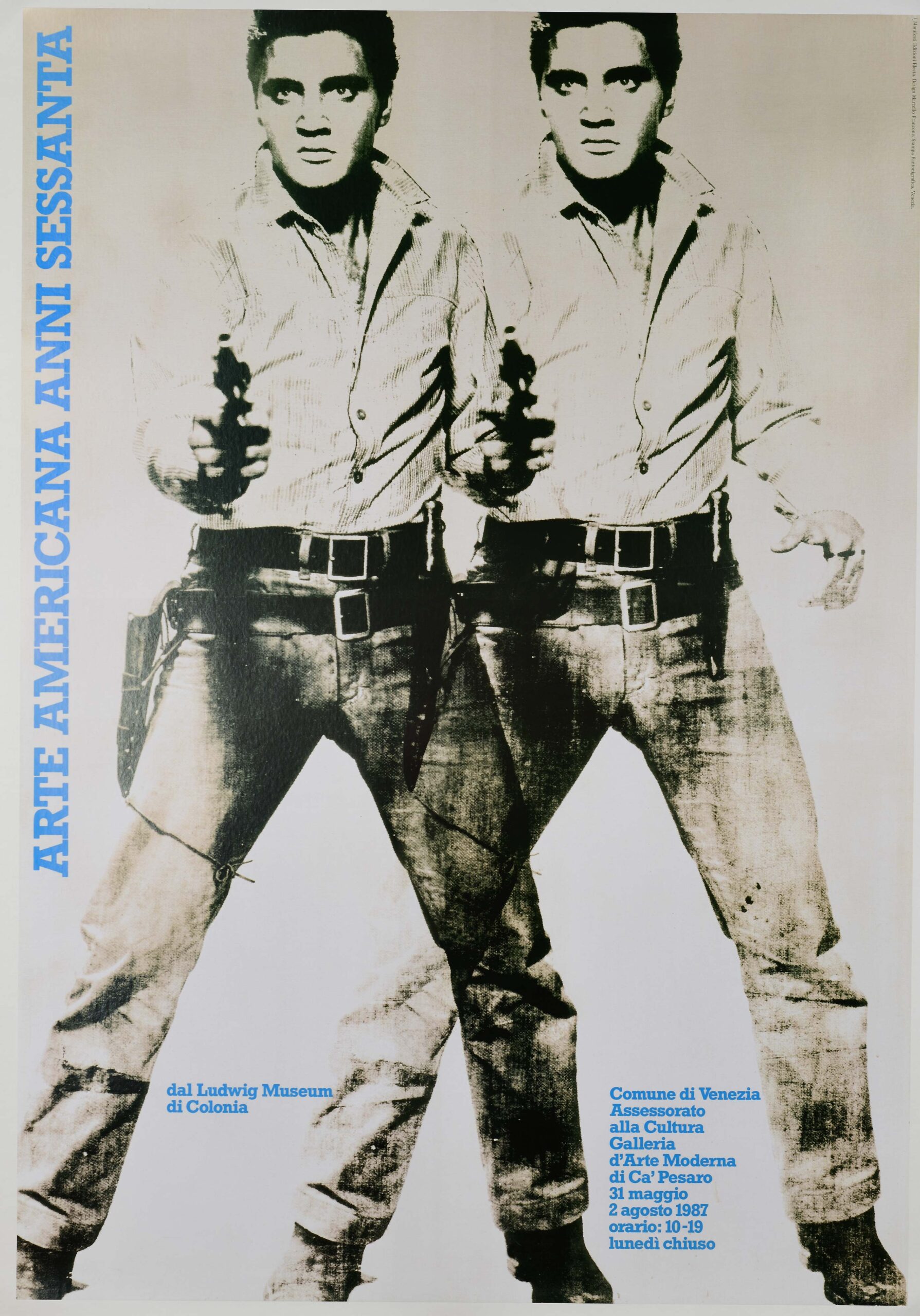 Double Elvis (Silver) by Andy Warhol 1987 on linen Arte Americana