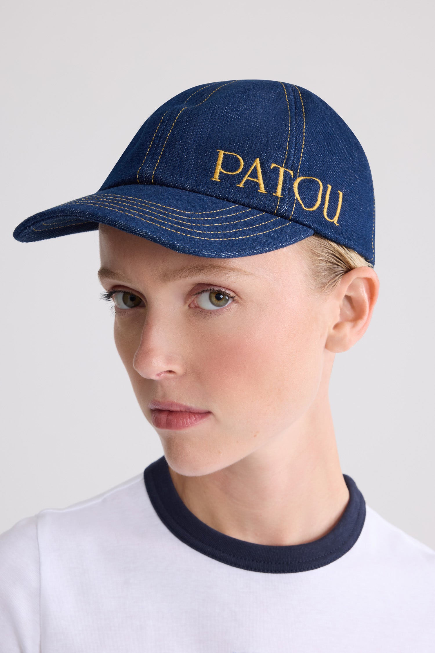 CHIl】PATOU ネイビーキャップ ロゴ入り CHIl】PATOU ネイビーキャップ
