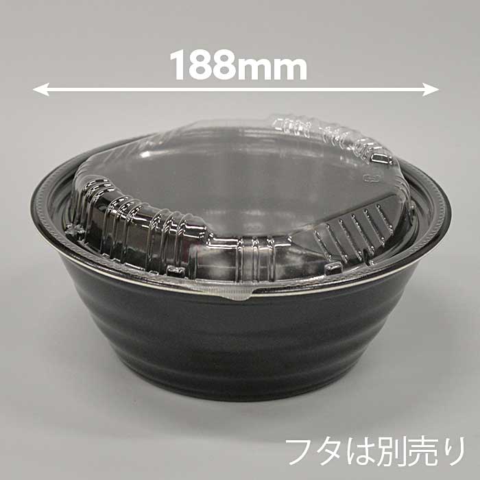 耐熱どんぶり 大深 E-52深 内黒外黒本体600枚（50枚×12）｜foodware+