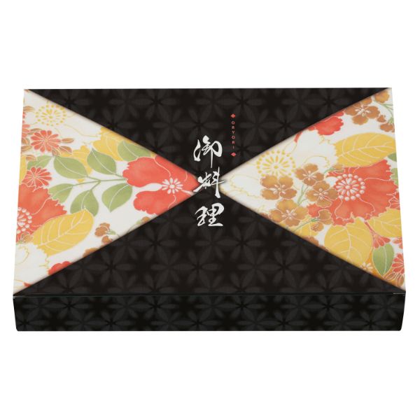 仕出し弁当容器 80-80黒椿 ワンピース 紙ボックス 本体 北原産業