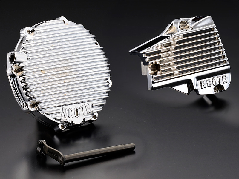 NC07クラッチカバー&スプロケカバーセット メッキ / パステルロード