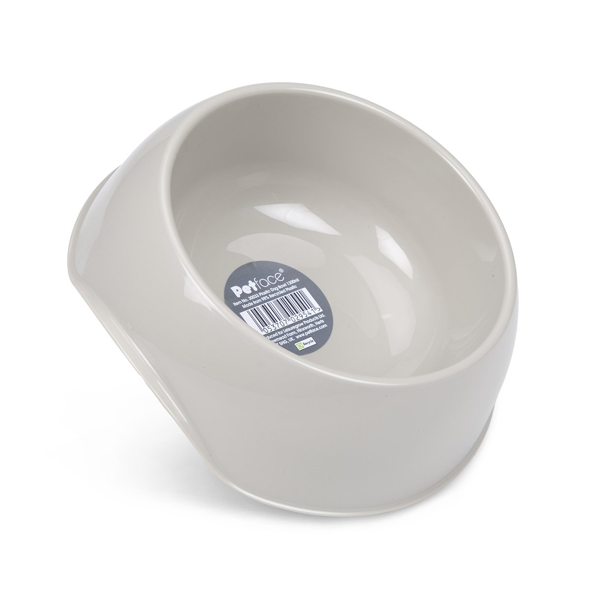 PLASTIC DOG BOWL GREY 1.3L : Petface by LeisureGrow Products Ltd