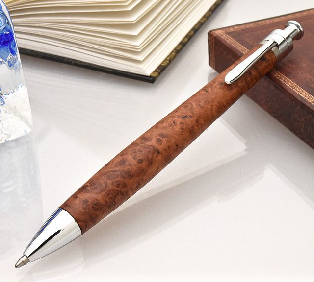 野原工芸特上花梨瘤杢 工房楔花梨紅白 工房楔縮杢 皮のふでばこ ピュア