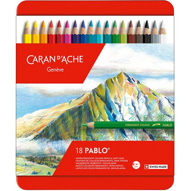 CARAN D'ACHE カランダッシュ 色鉛筆 パブロ油性色鉛筆 0666-318 18色