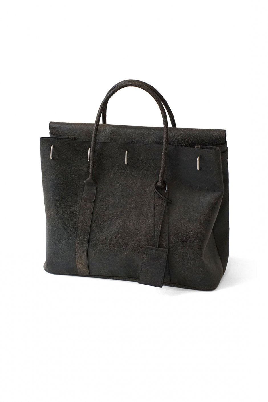 OLD JOE - DISTRESSED LEATHER MONEY BAG - BLACK – PHAETON