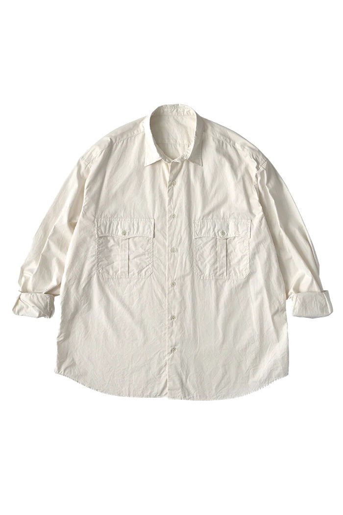 PORTER CLASSIC - ROLL UP SHIRT(ALUMO FABRIC 160/3 ) - OFF-WHITE