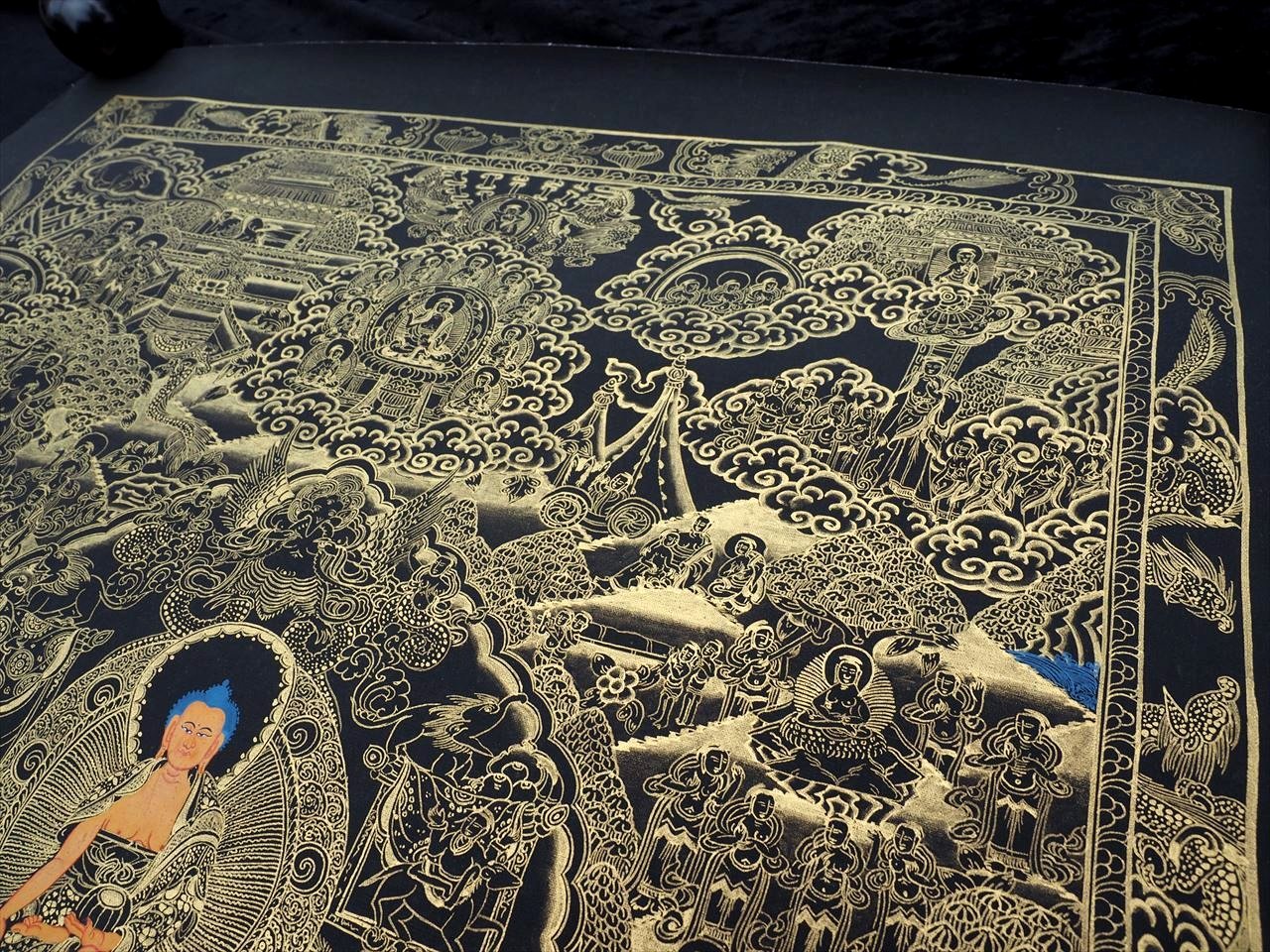 ◇現地より直送！職人による肉筆◇貴重な本物・曼荼羅（マンダラ