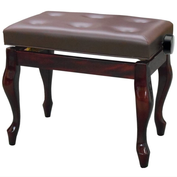 中古極美品】ピアノ高低自在椅子・木目艶猫脚（送料込み） 中古美品