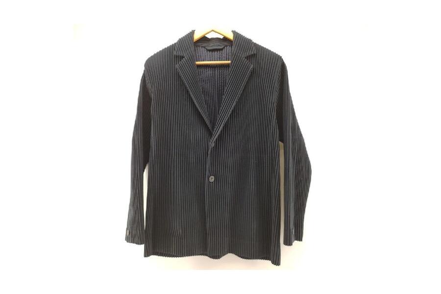 イッセイミヤケ プリーツジャケット plisse homme HP55JD201 ネイビー