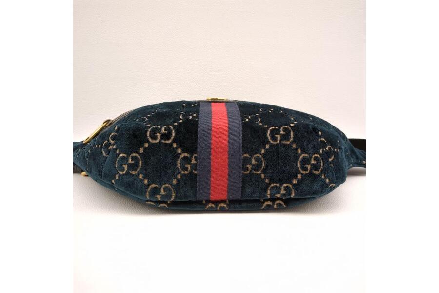 グッチ 574968 204046 ウエストバッグ ネイビー GGベルベット ボディ