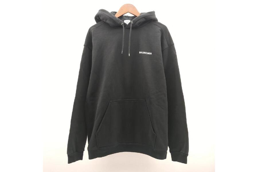 バレンシアガ フードパーカー 600583 TIV84 ロゴプリント SIZE M