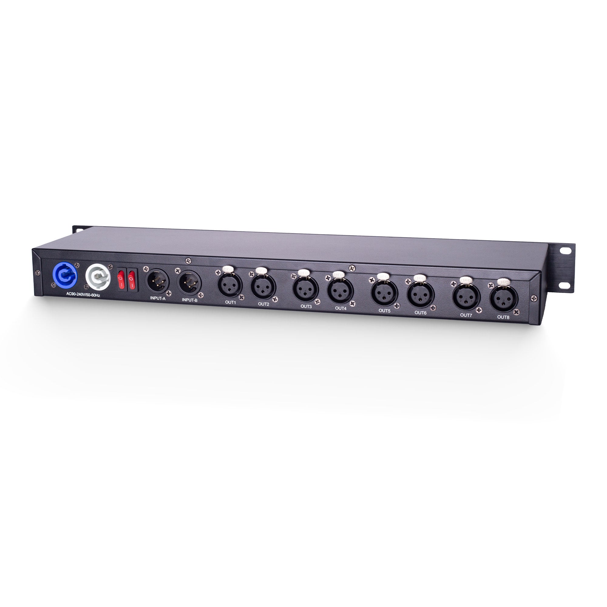 Pknight 8-Port RDM DMX Splitter with Dual Input, PowerCON Linking, and