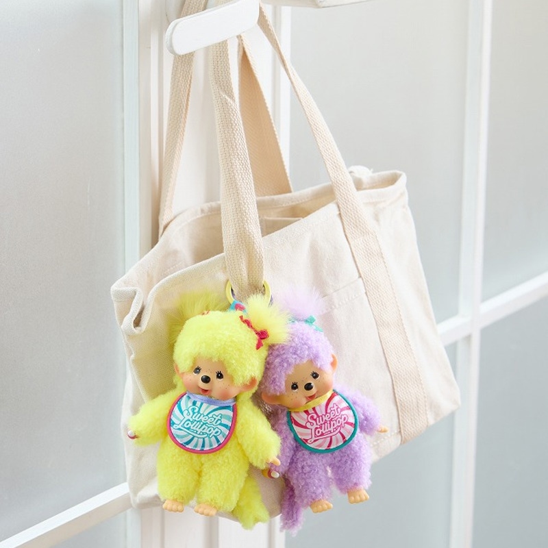 Monchhichi モンチッチ スウィートロリポップ キーチェーン(イエロー
