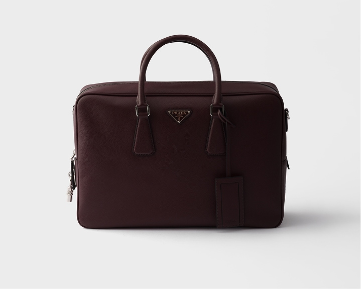プラダ公式 メンズ】ナイロン＆レザー ブリーフケース｜PRADA